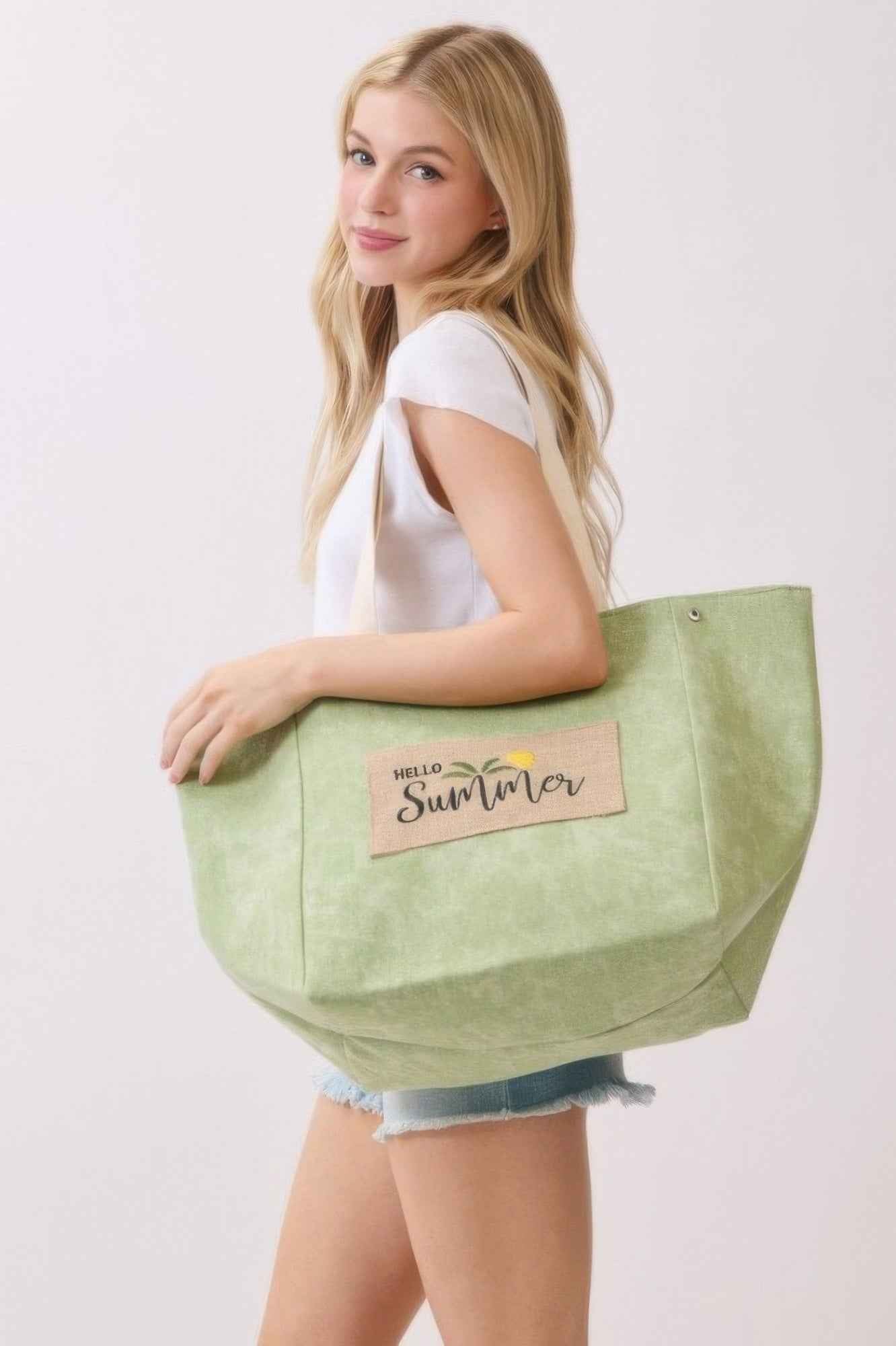 2 In 1 Shoulder & Bucket Style Vintage Canvas Tote