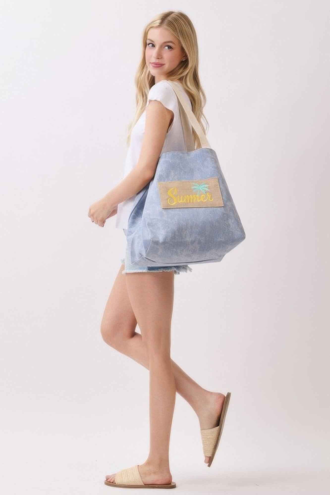 2 In 1 Shoulder & Bucket Style Vintage Canvas Tote