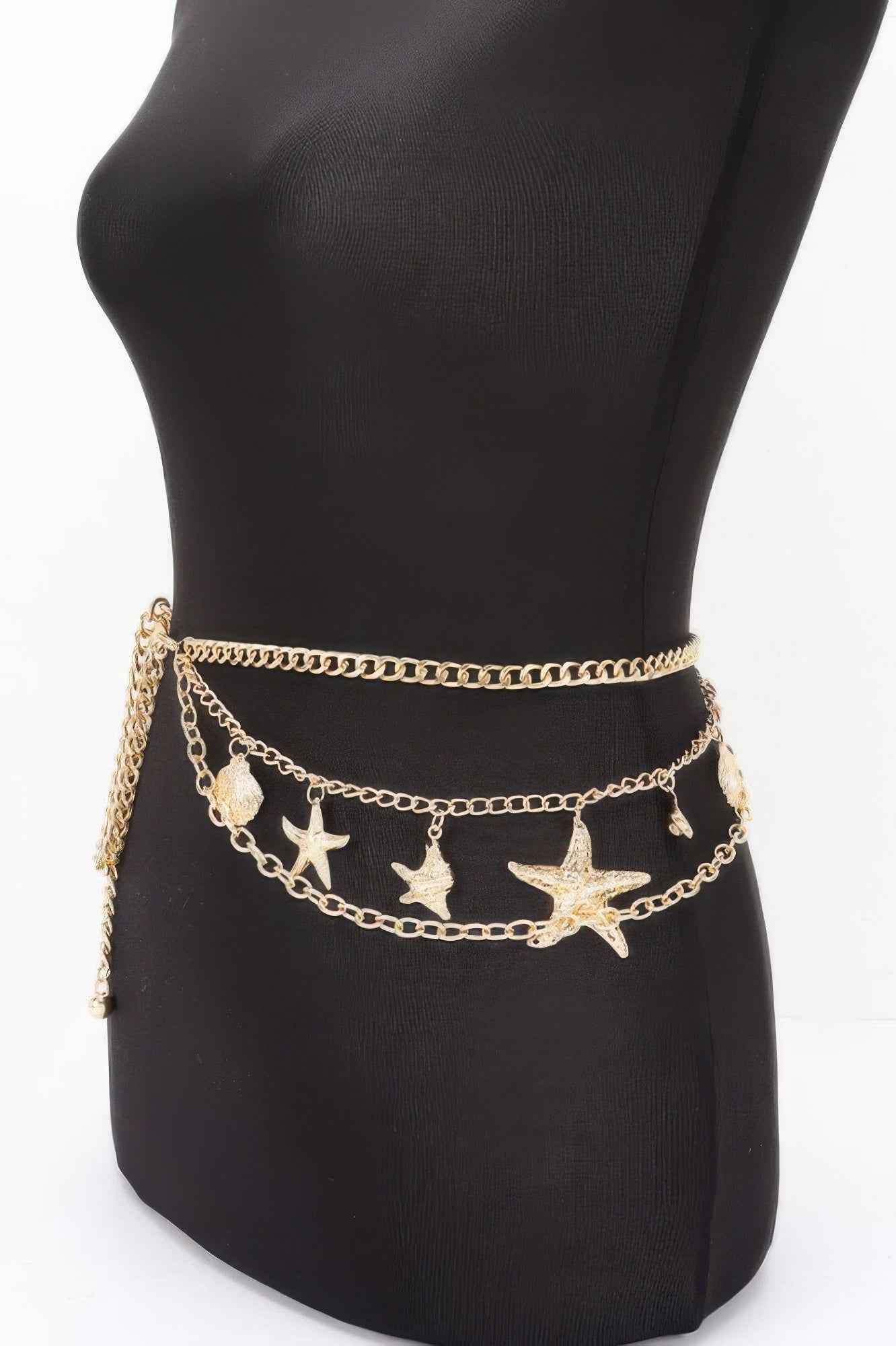 Seashell Starfish Layered Chain Belt