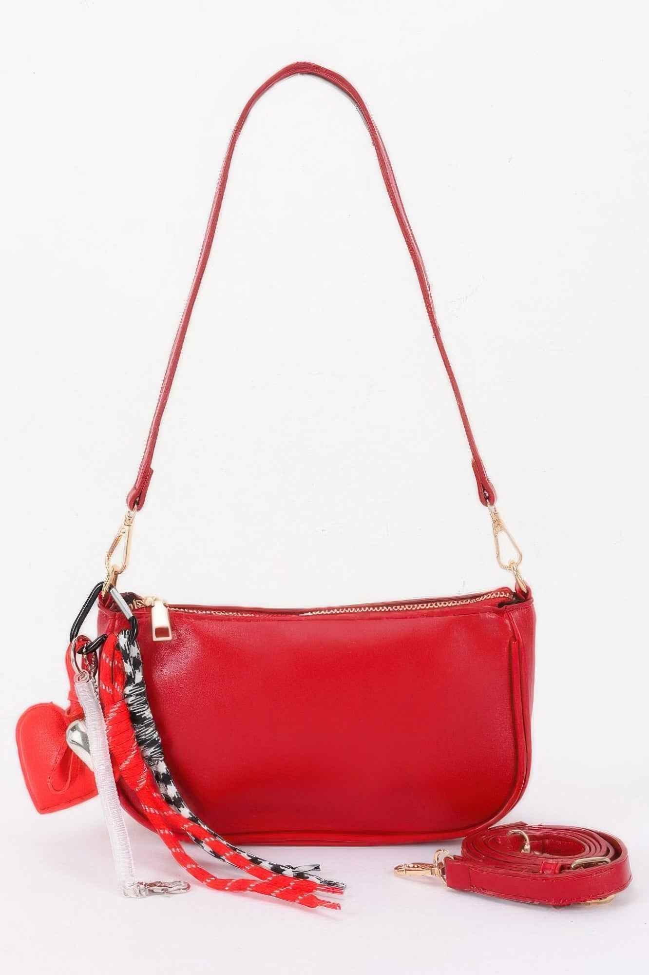 Decorative Charm Accent Shoulder Bag