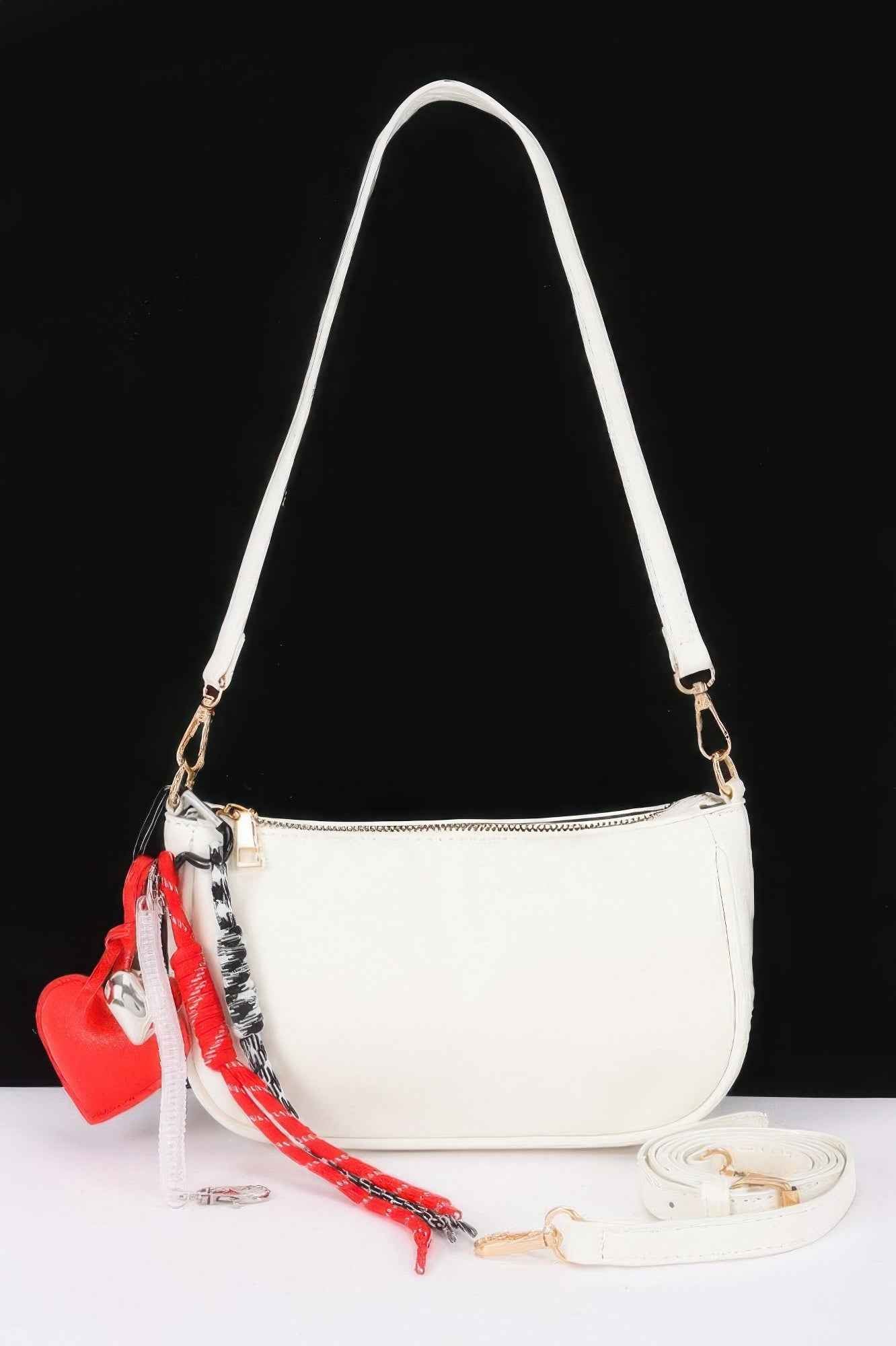 Decorative Charm Accent Shoulder Bag