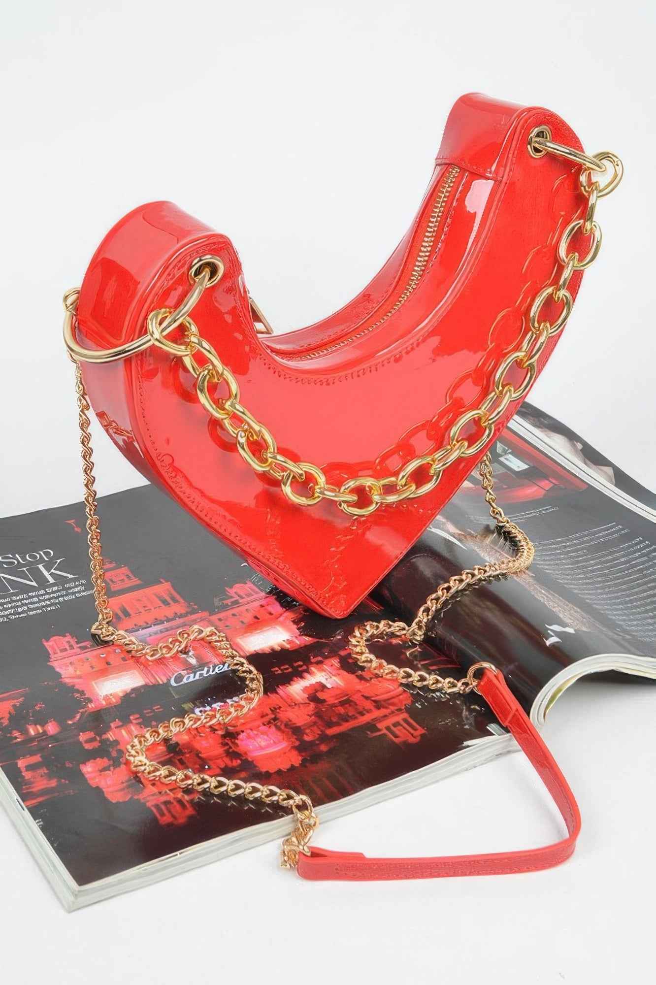 Heart Shape Handle Clutch - Oversized Statement Bag