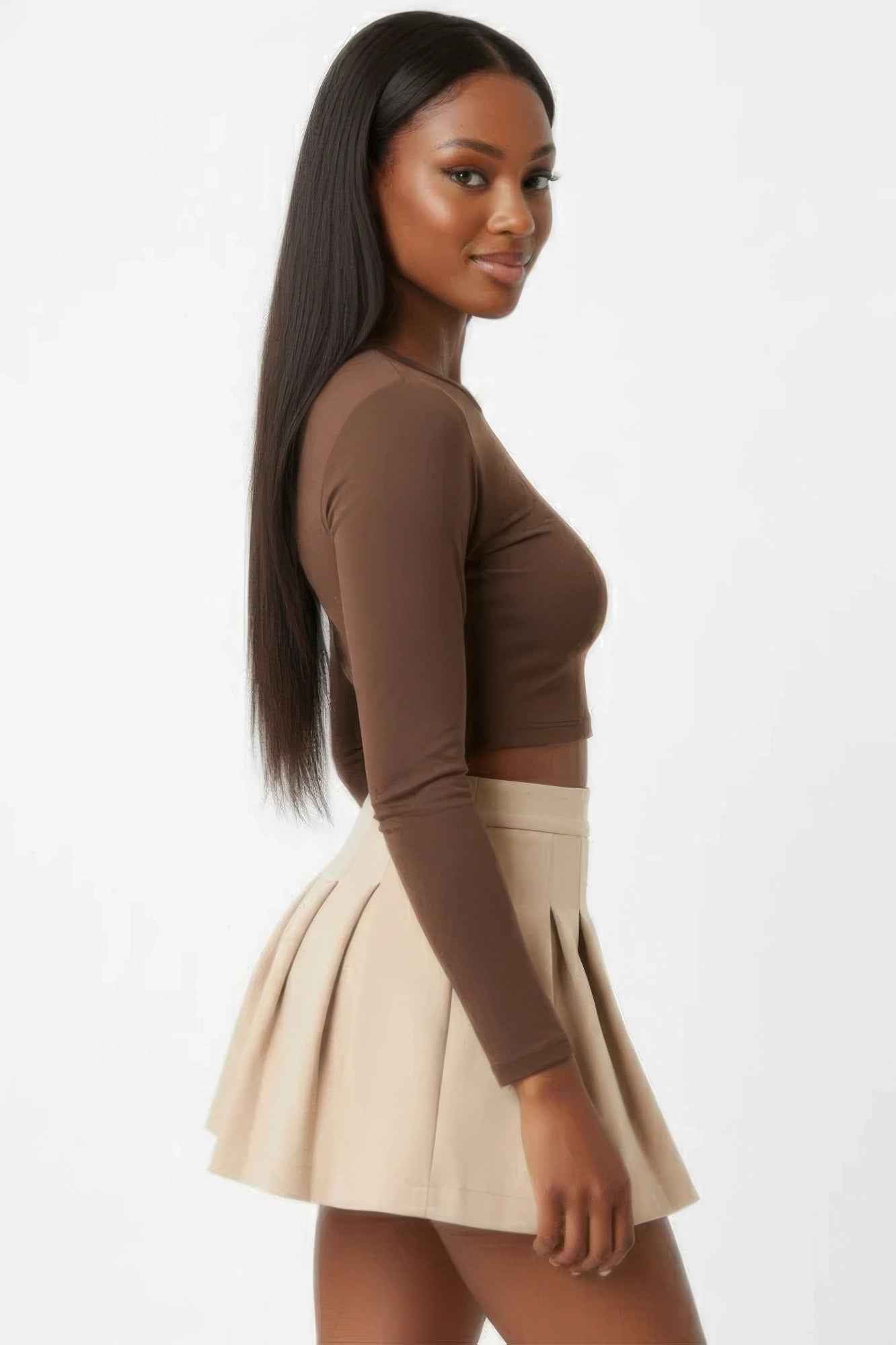 Essential High-waist Pleated Mini Skirt
