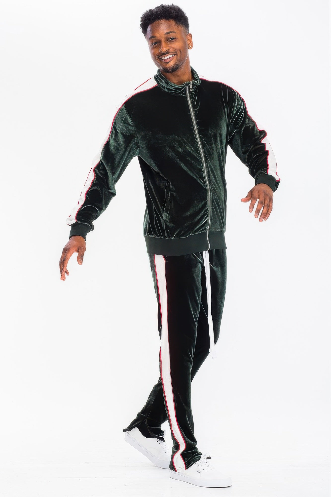 Men's Tracksuit Set - Velour Jacket and Pants - Fashions Envy