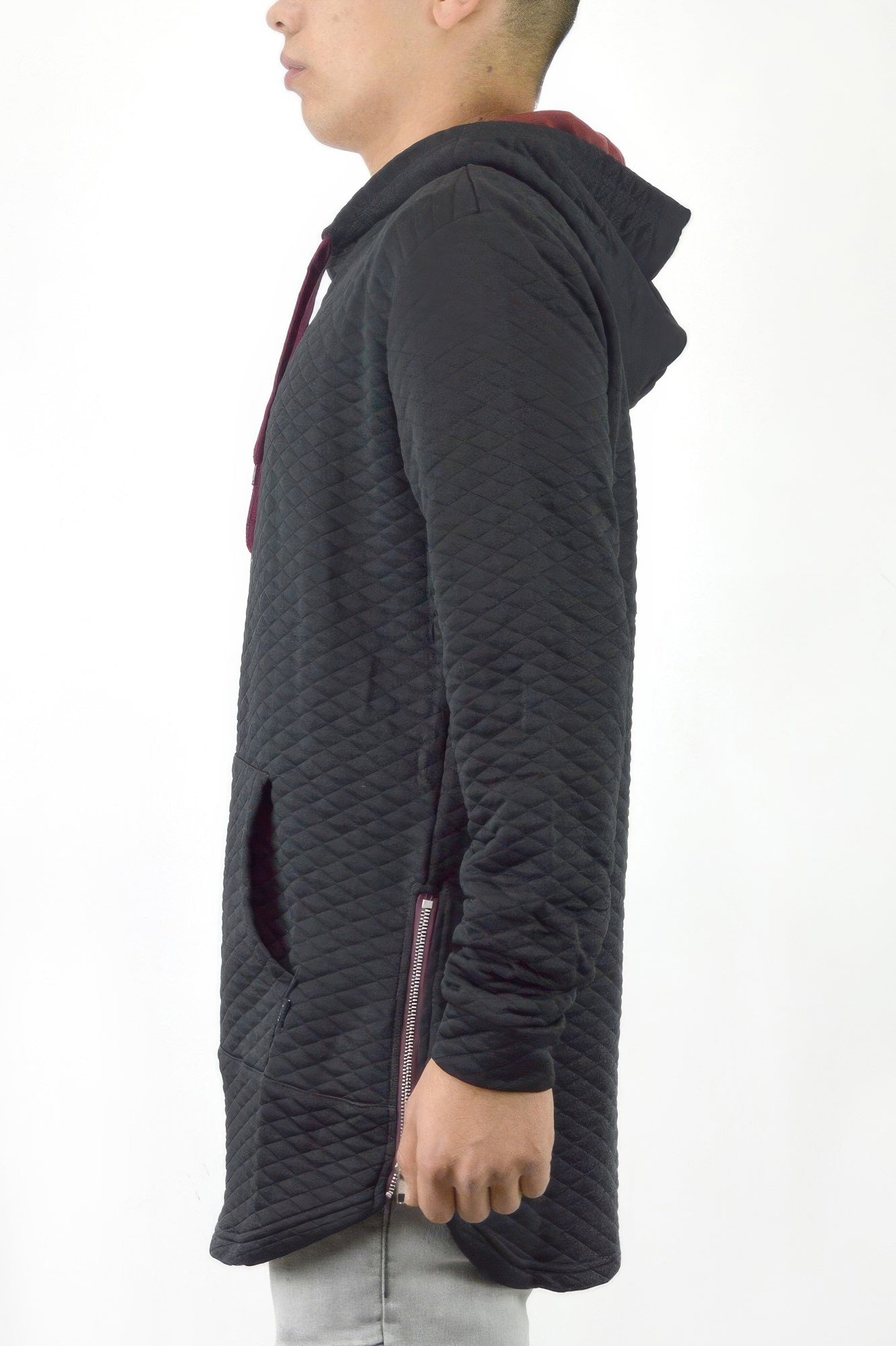 Pullover Hoodie - Quilted Drop Shoulder Men's Casual - Fashions Envy