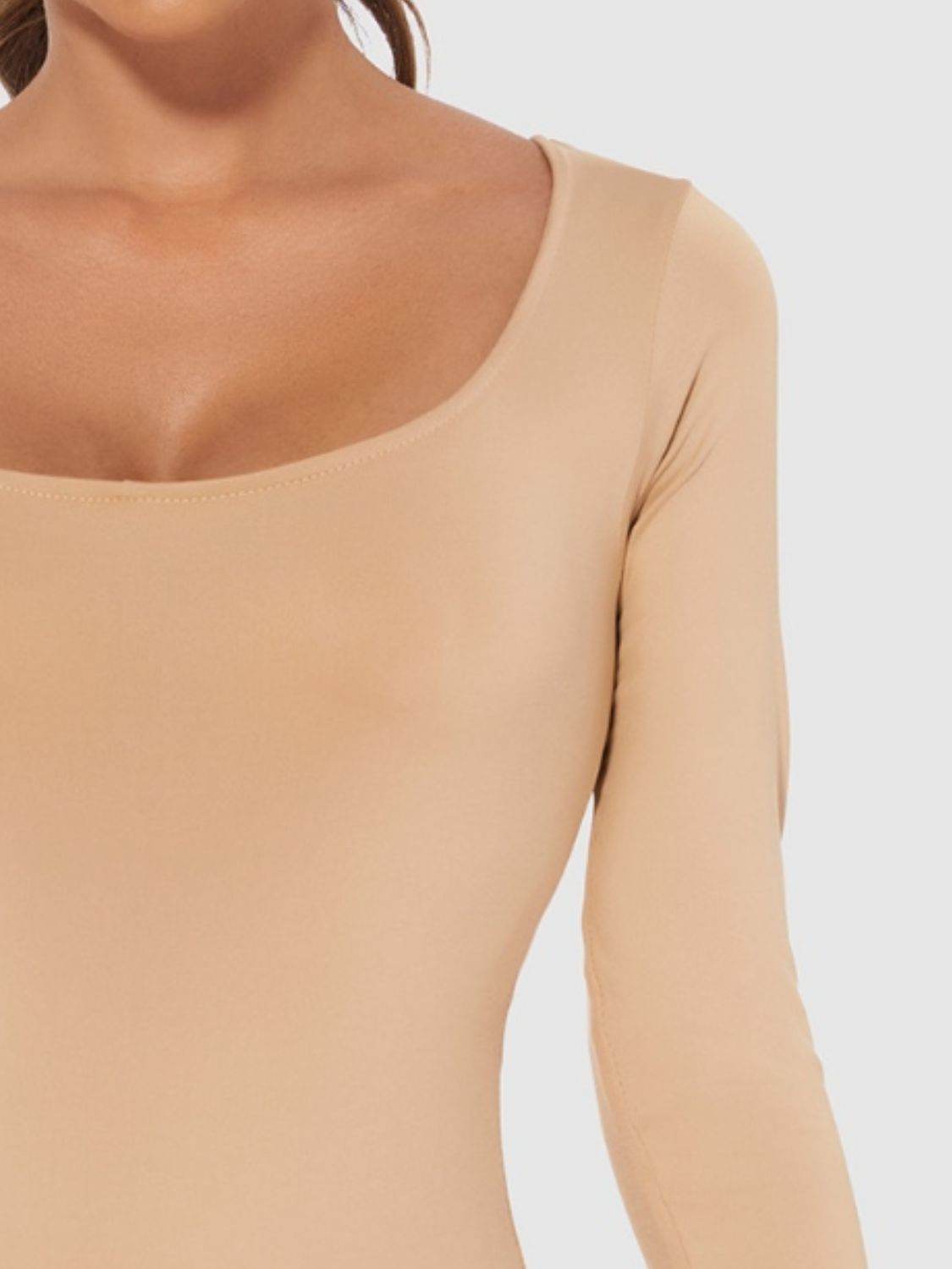 Full Size Scoop Neck Long Sleeve Bodysuit - Fashions Envy