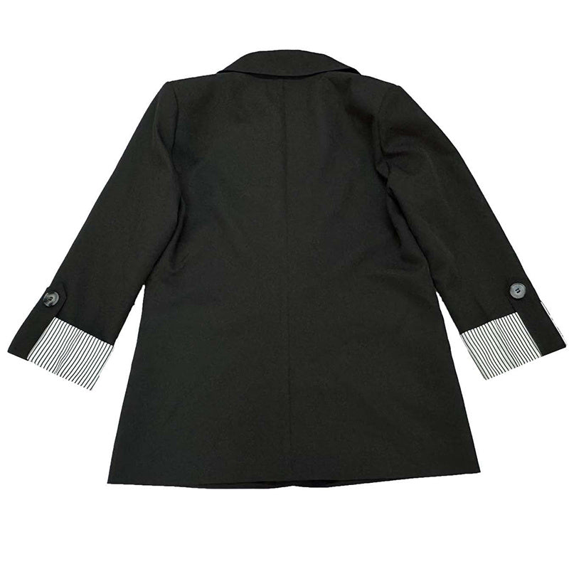Open Front Blazer - Rolled Sleeve Office Jacket