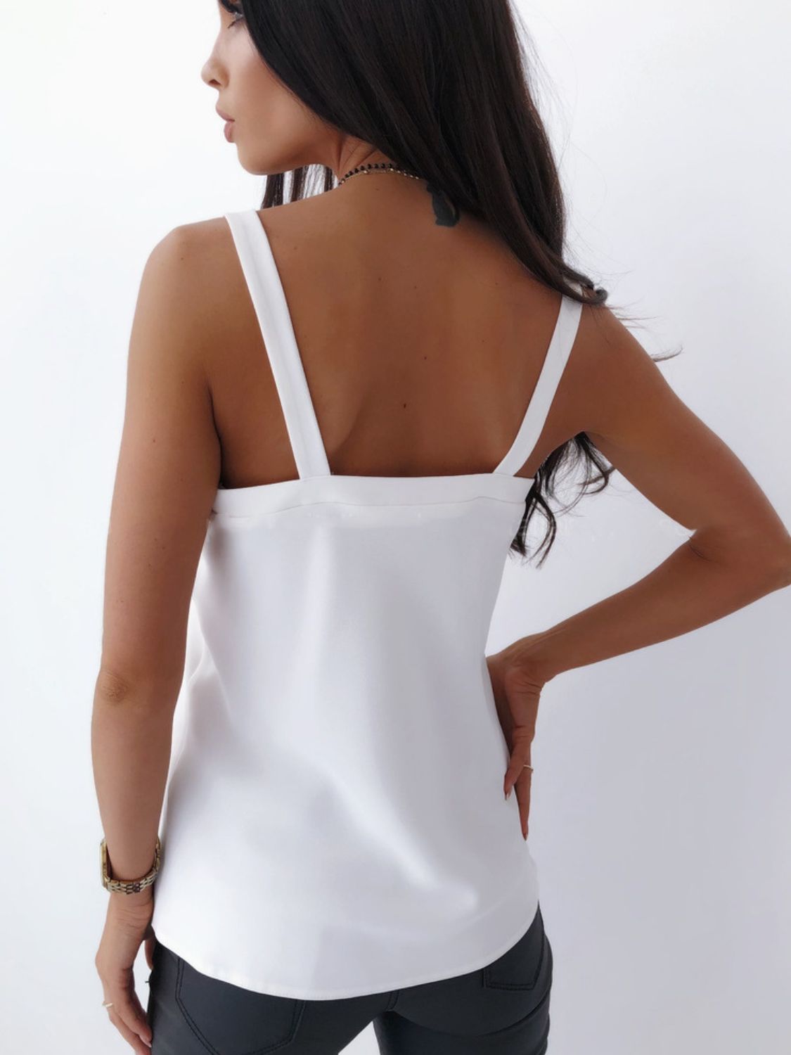 Plunge V-Neck Wide Strap Cami Top