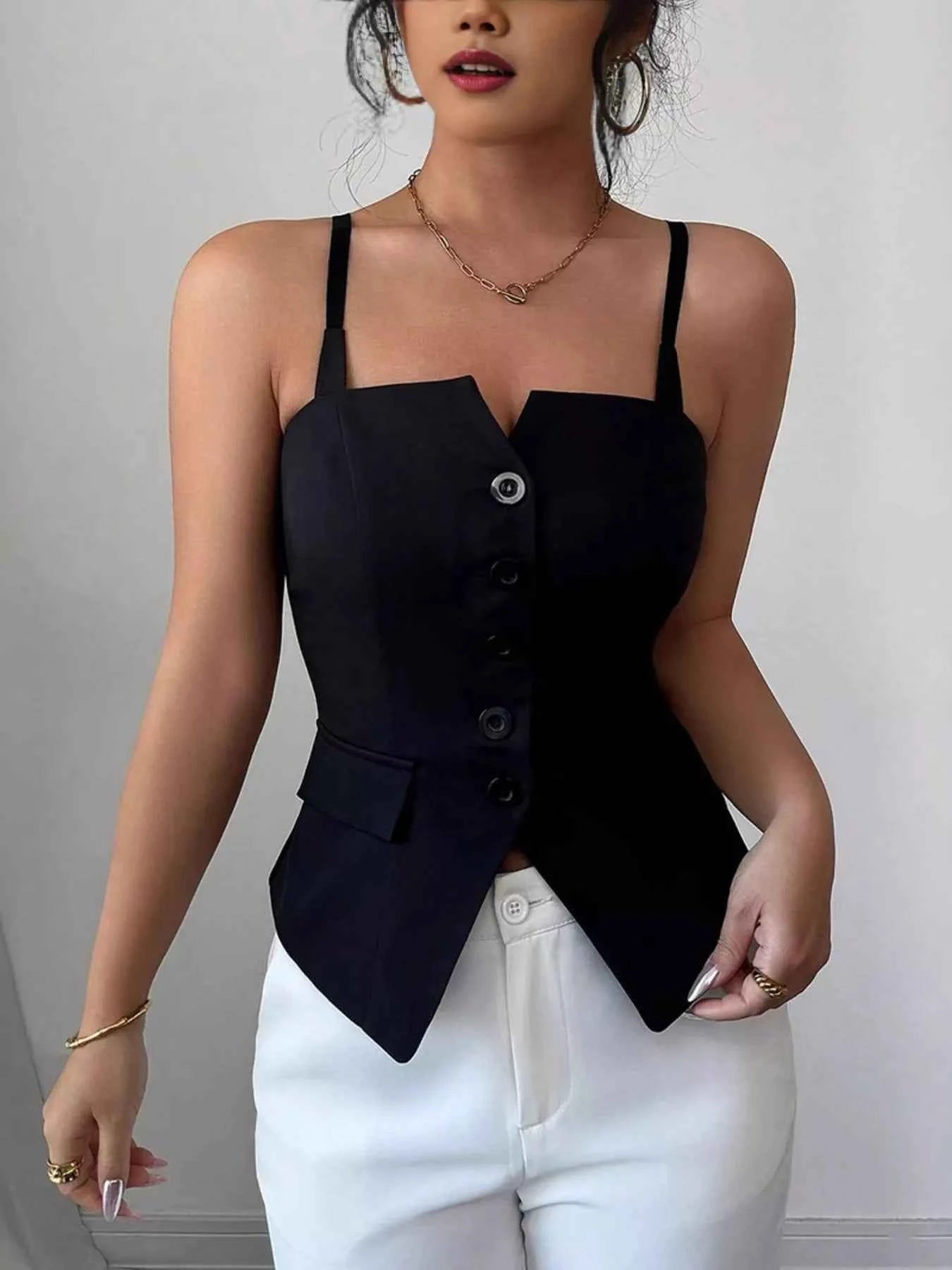 Button-Front Cami Top