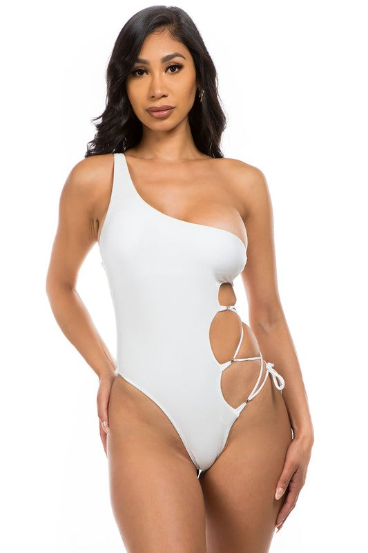One Shoulder Sexy Cutouts One-Piece Swimsuit