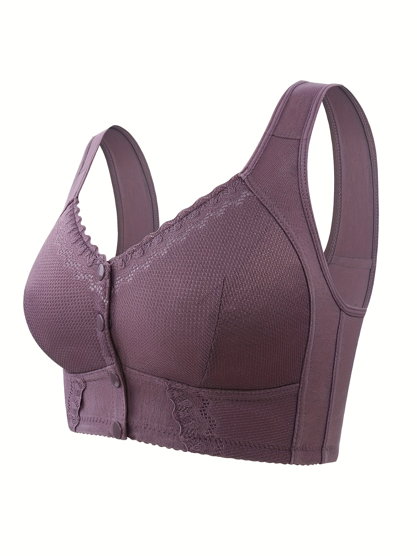 Elegant Floral Vest-Style Oversized Lace Wireless Bra