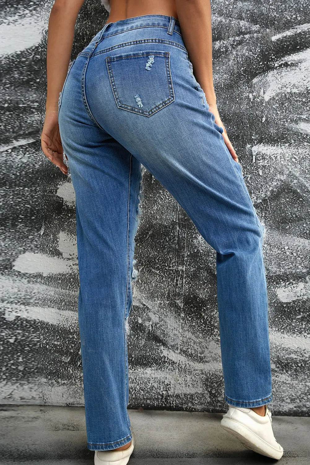 Distressed Sequin Pumpkin Jeans - Fashions Envy