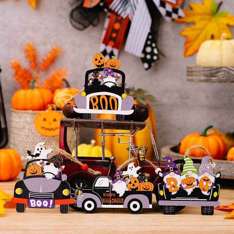 Halloween Element Car-Shape Hanging 4-Piece Widgets