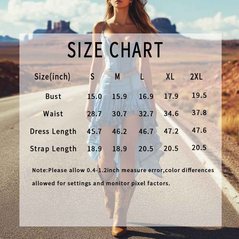 Ruffled High-Low Dress - Crisscross Back Spaghetti Strap - Fashions Envy