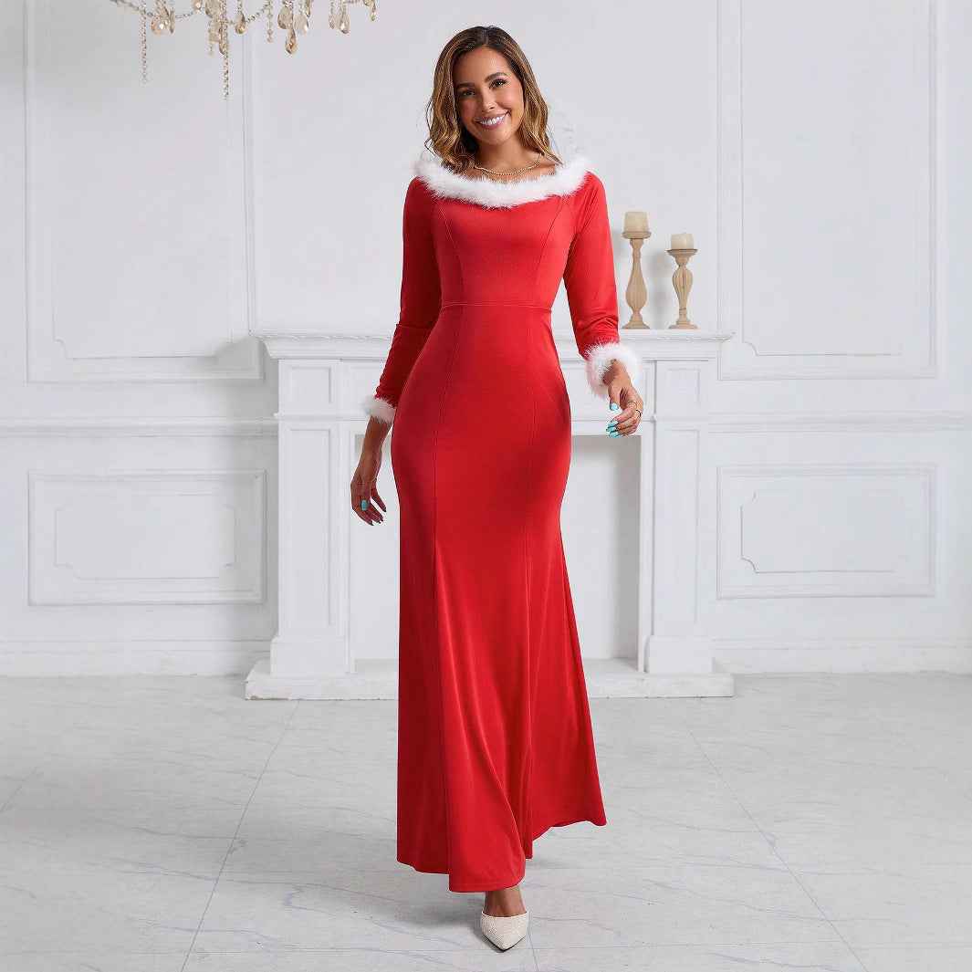 Red Christmas Dress - Elegant Velvet Holiday Party Dress - Fashions Envy