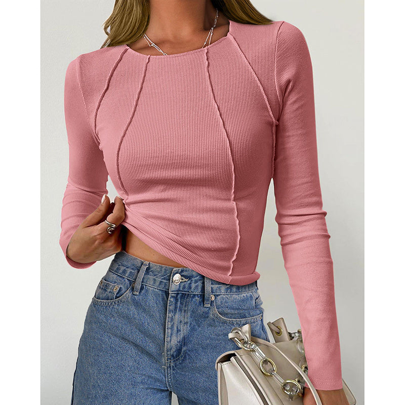 Long Sleeve Crewneck Slim Fit Basic Tee