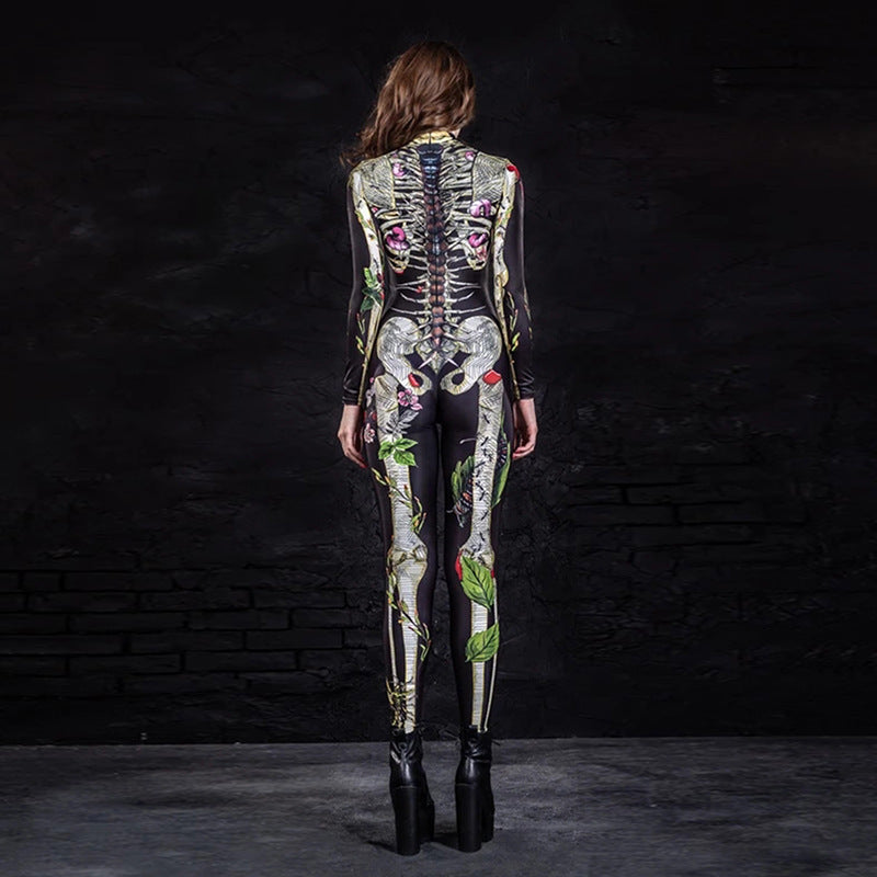 Skeleton Jumpsuit - Halloween Costume Body Suit