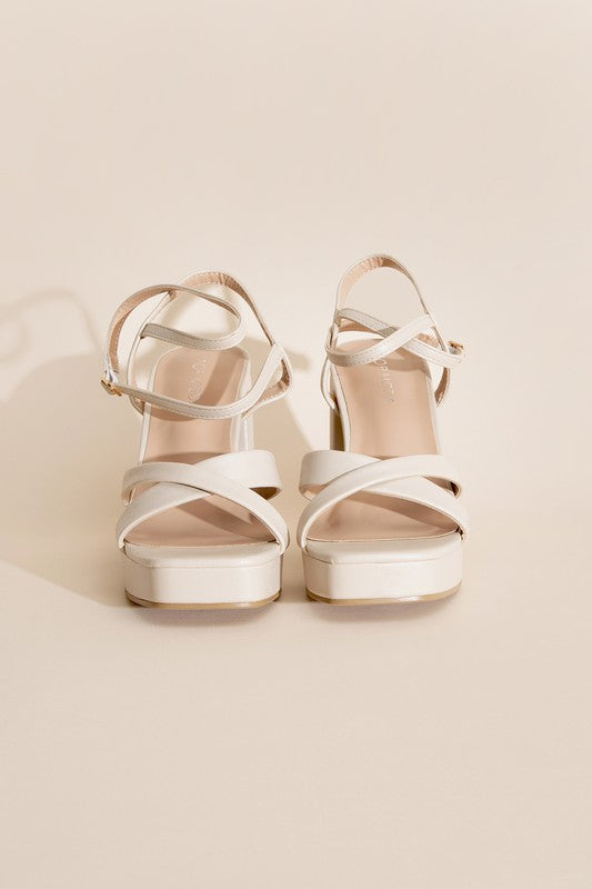 VALOR-1 Cross Ankle Strap Platform Block Heels