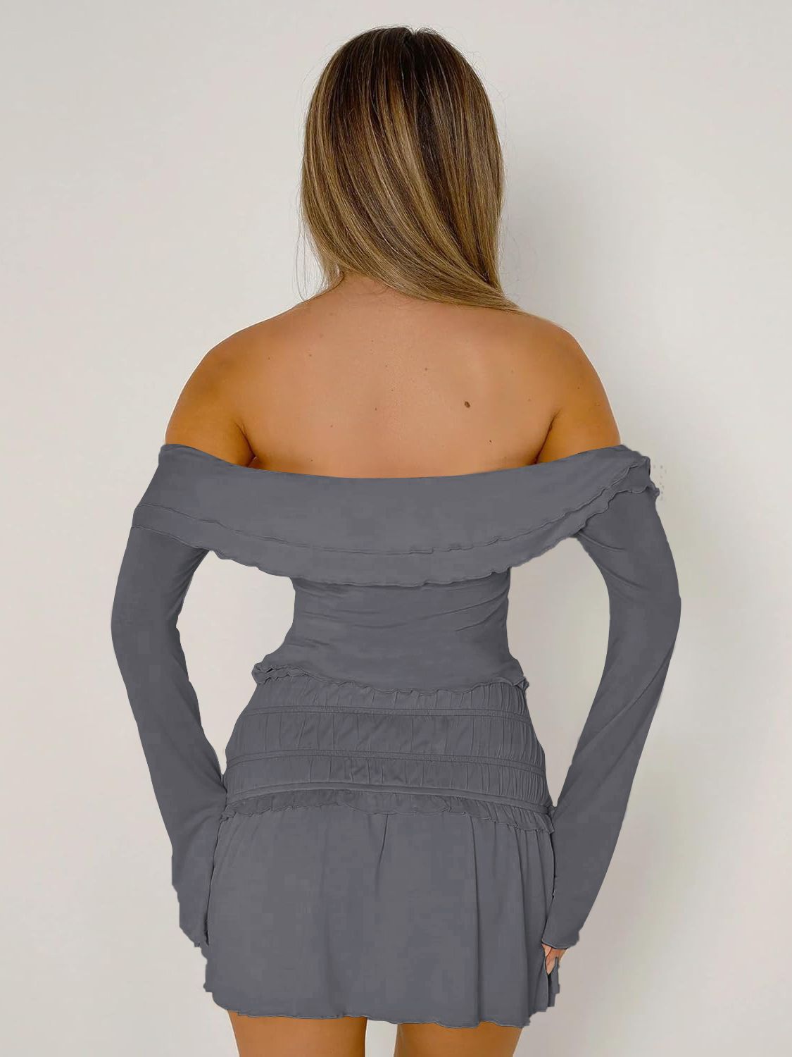 Devine Twisted Ruffled Off-Shoulder Long Sleeve T-Shirt - Fashions Envy