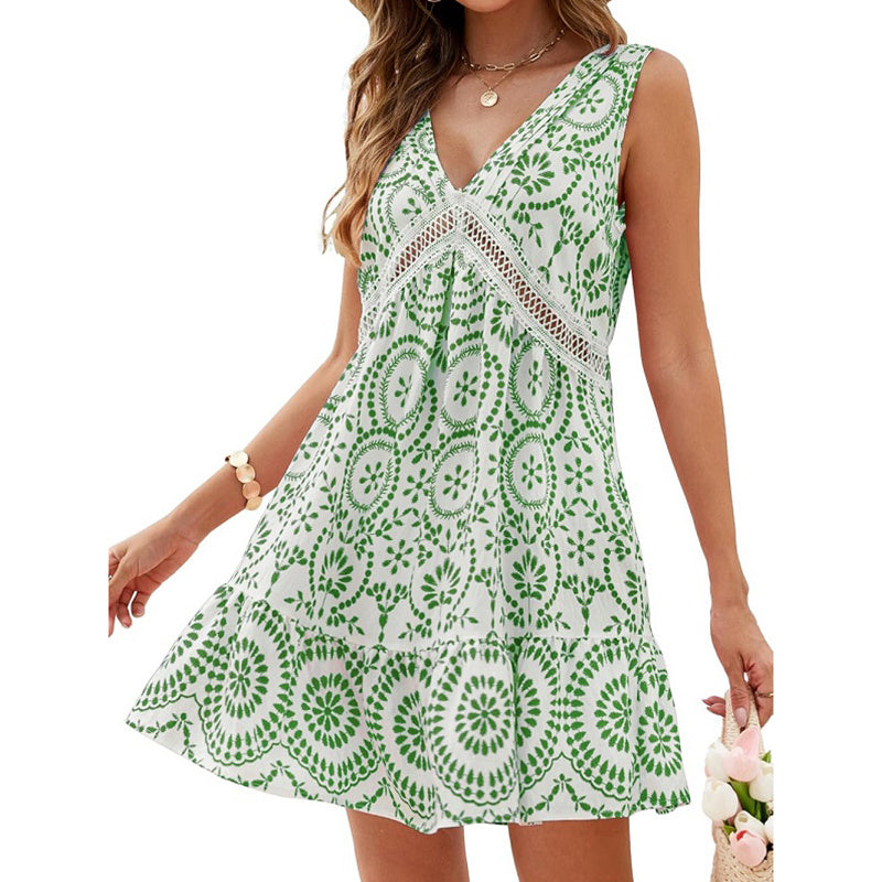 Casual Boho Sleeveless V-Neck Loose Summer Sundress