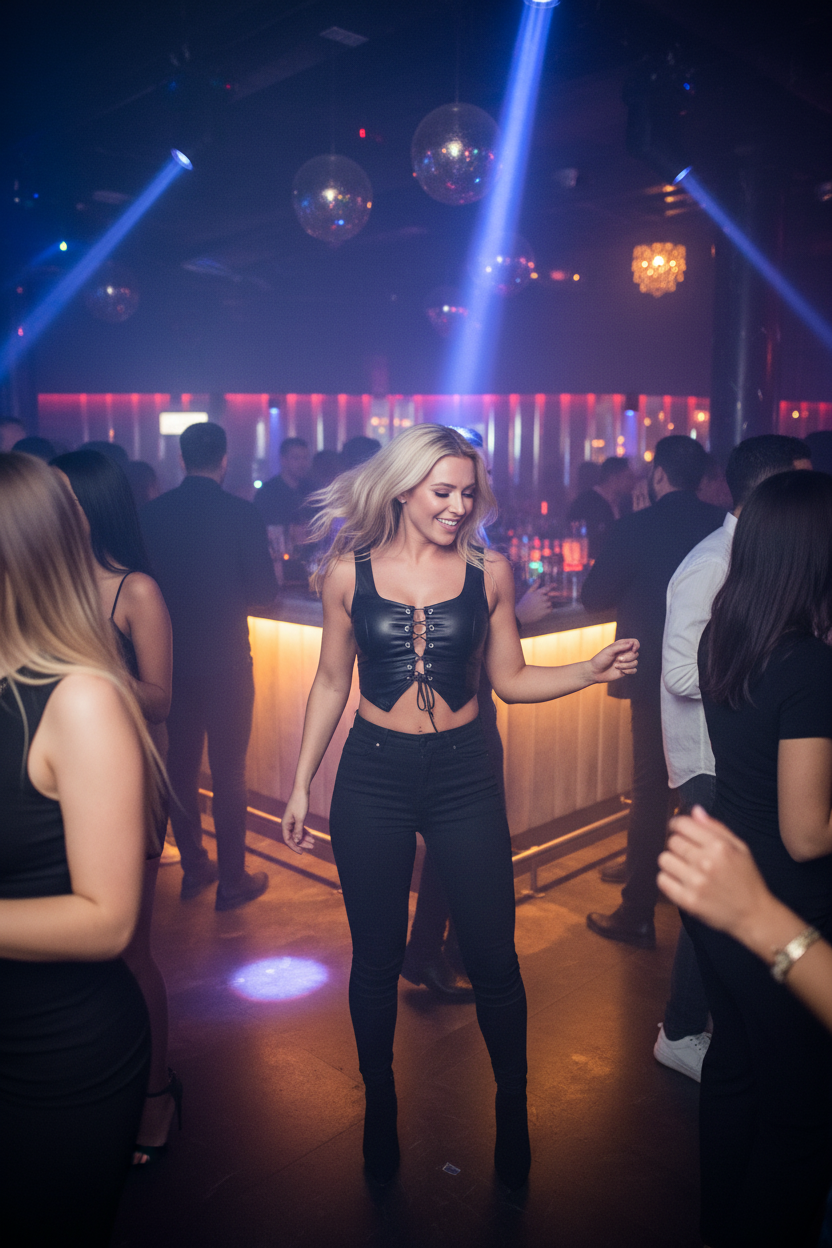 Black Leather Crop Vest Image 1