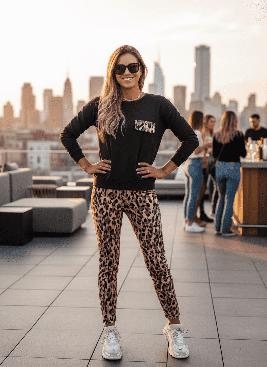 Leopard Print Lounge Set - Cozy Two-Piece Outfit - Fashions Envy