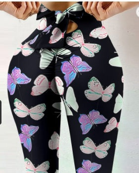 CJ Booty Lifting Leggings with Colorful Butterfly Print for a Stylish Look