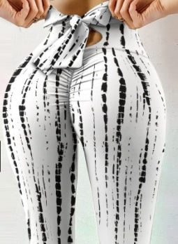 CJ Booty Lifting Leggings in Black and White Print with High-Waisted Design for a Flattering Fit