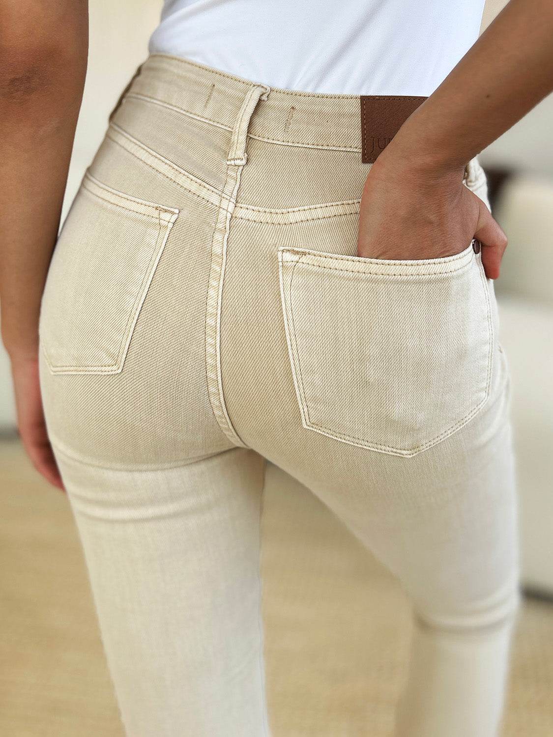 Judy Blue Full Size Garment Dyed Tummy Control Skinny Jeans - Fashions Envy