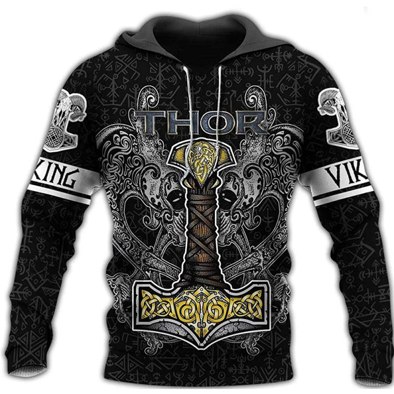 Viking Tattoo Hoodie - Anime Game Graphic Pullover