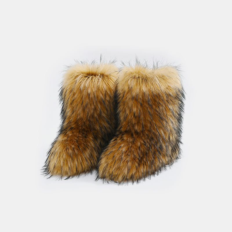 Thermal Fuzzy Platform Boots - Fashions Envy