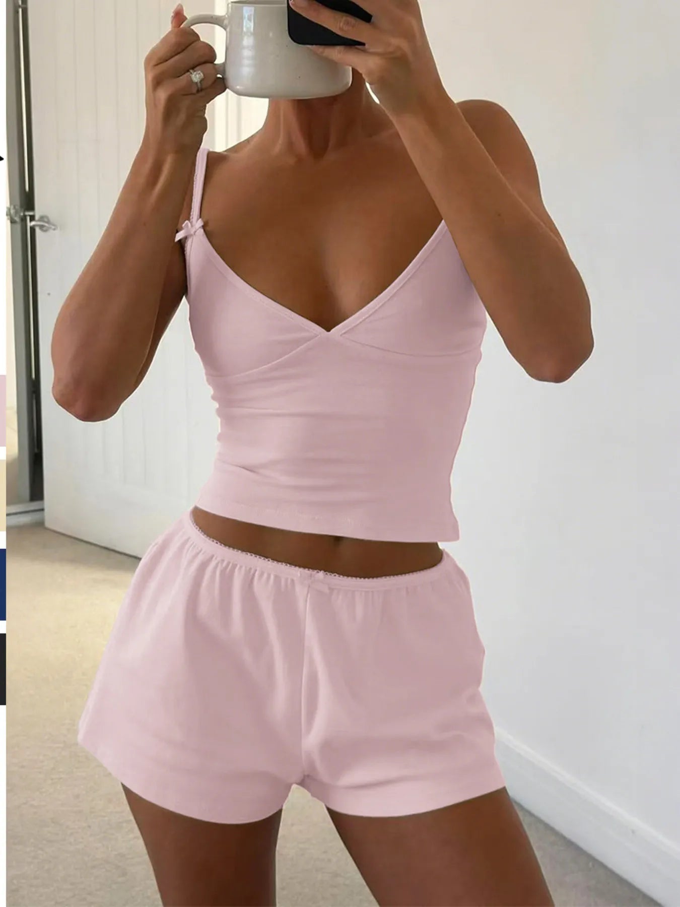Trendsi Cami and Shorts Set in Soft Pink for Comfortable Casual Wear