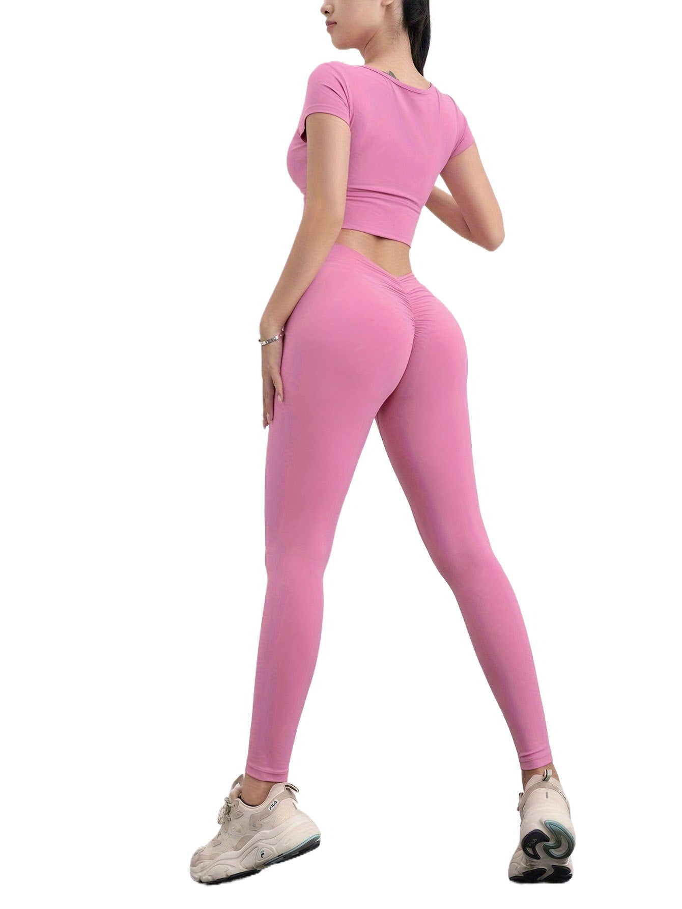 High Waist Yoga Pants - Seamless Scrunch Butt Leggings