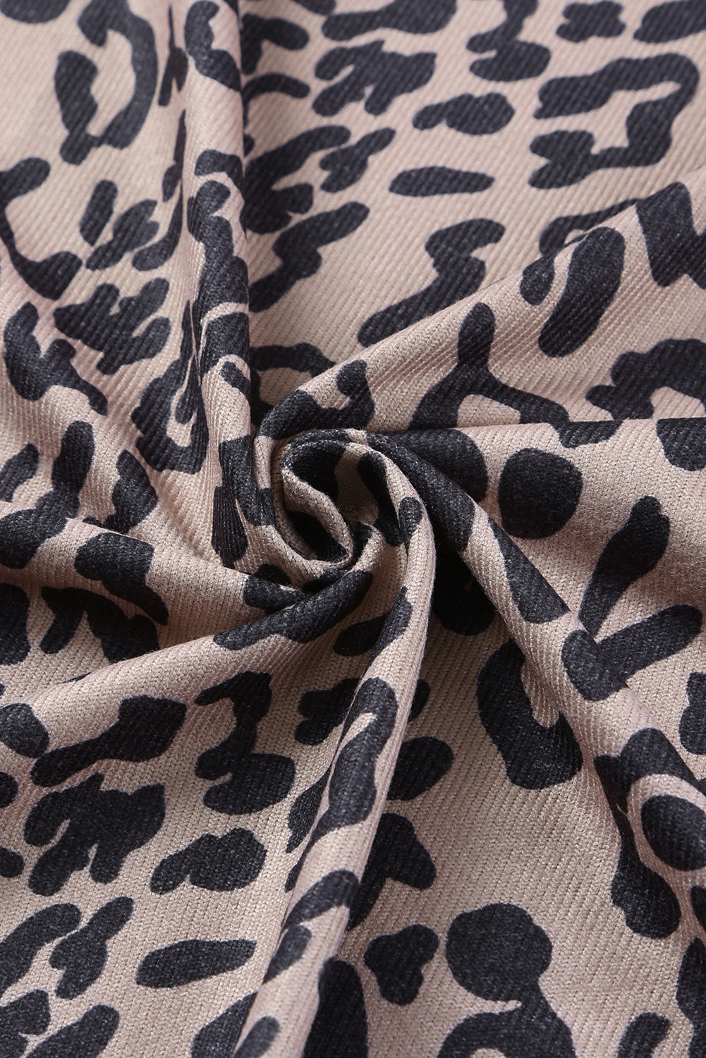 Leopard Open Front Long Sleeve Cover-Up Cardigan