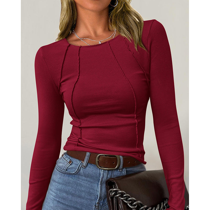 Long Sleeve Crewneck Slim Fit Basic Tee
