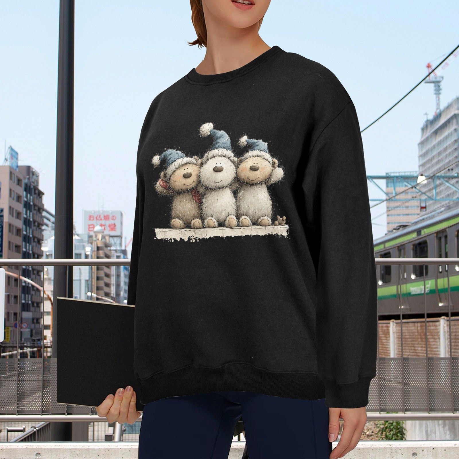 Whimsy Bears - Unisex Fleece Sweatshirt Made in USA - Fashions Envy