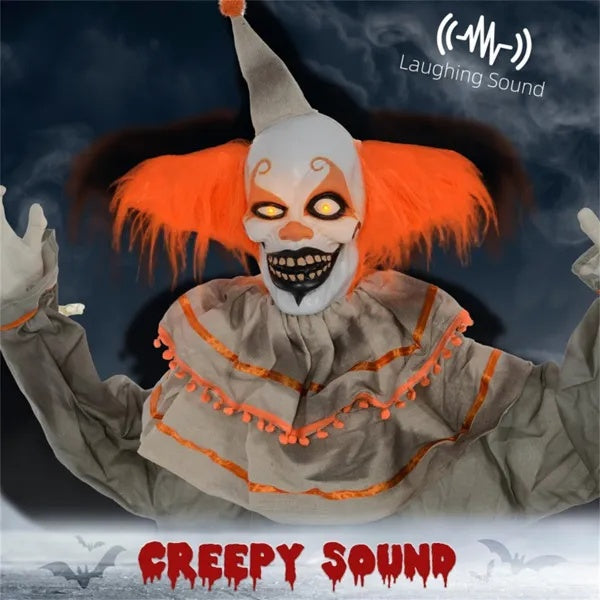 6' Tall Scary Clown Halloween Decoration - Sound Activated - Fashions Envy