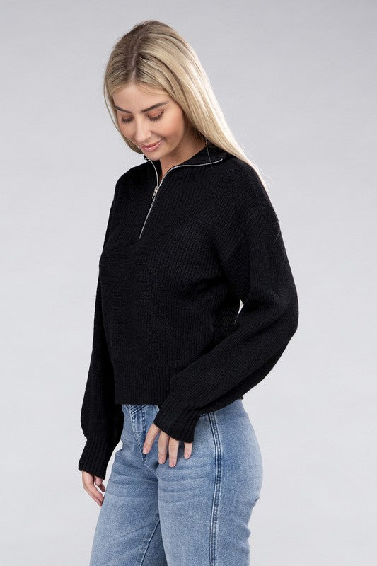 Easy-Wear Half-Zip Pullover Sweatshirt