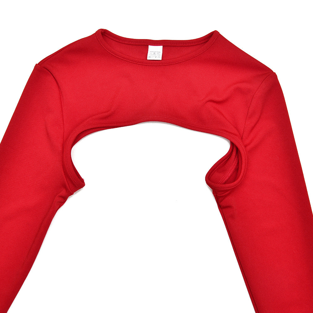 Long Sleeve Jumpsuit Set - Round Neck Tight Two-Piece