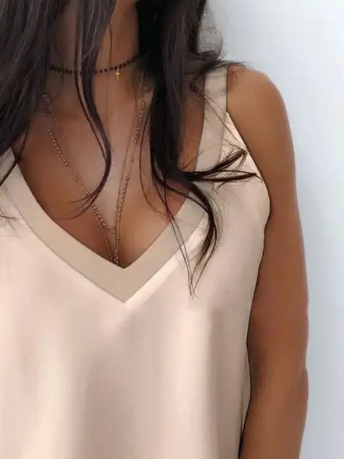 Plunge V-Neck Wide Strap Cami Top