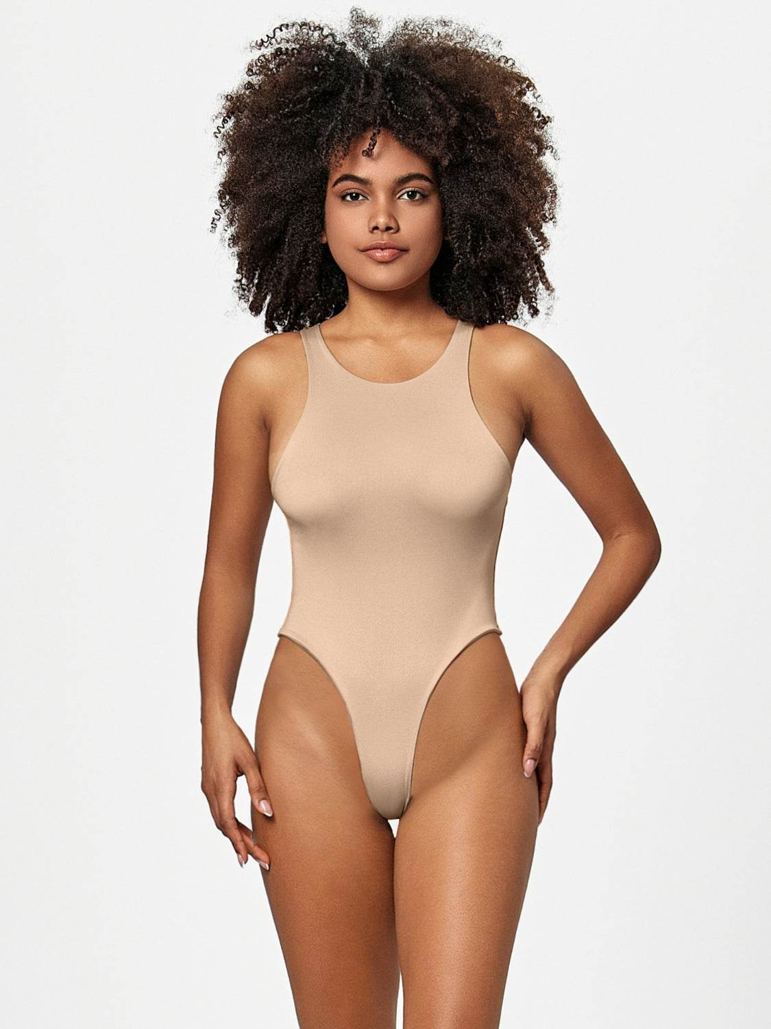 Full Size Round Neck Wide Strap Bodysuit - Fashions Envy