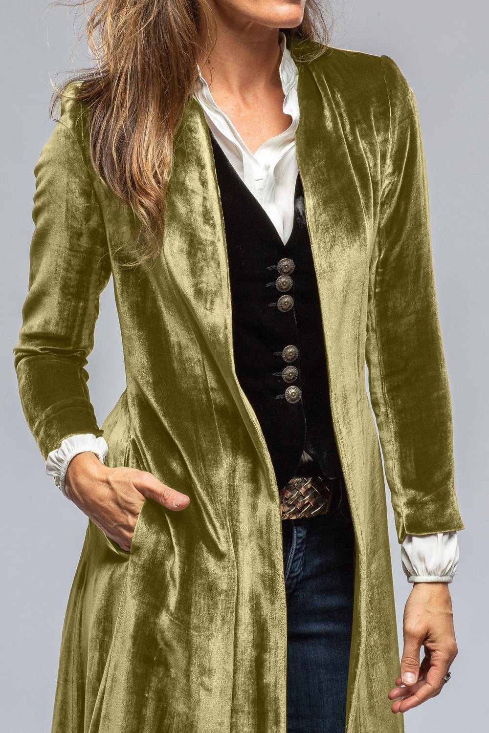 Slit Back Open Front Longline Cardigan Jacket