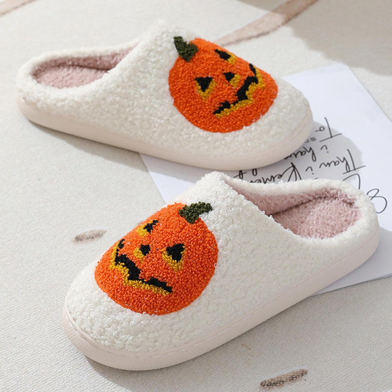 Halloween Pumpkin Cartoon Warm Winter Indoor Slippers