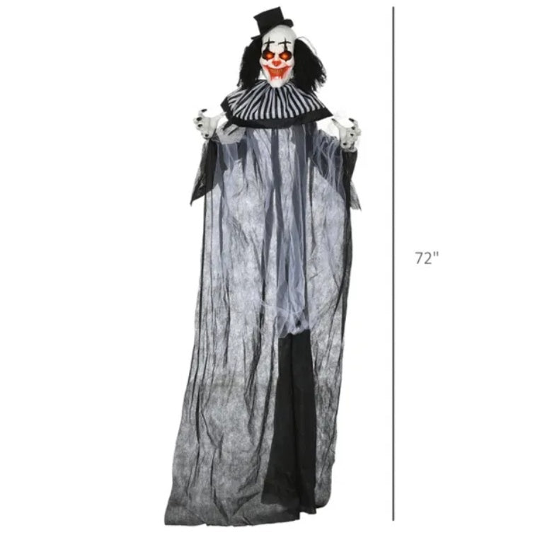6ft Motion Activated Scary Clown - Halloween Decoration - Fashions Envy