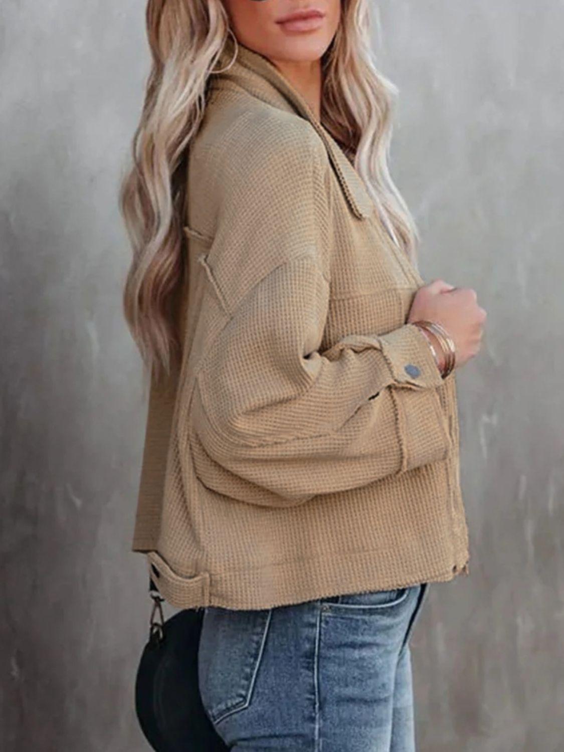 Chic Button Up Long Sleeve Jacket