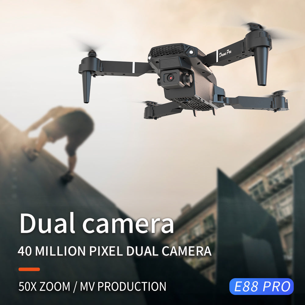 Trendsi E88 dual camera drone in dark gray with dual lens 40 million pixel 50x zoom for aerial photography