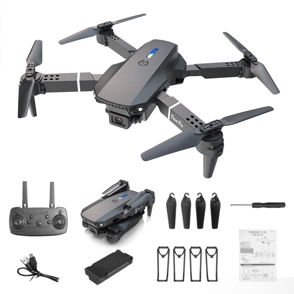 Trendsi E88 dual camera drone foldable quadcopter with remote controller spare props battery and USB charger