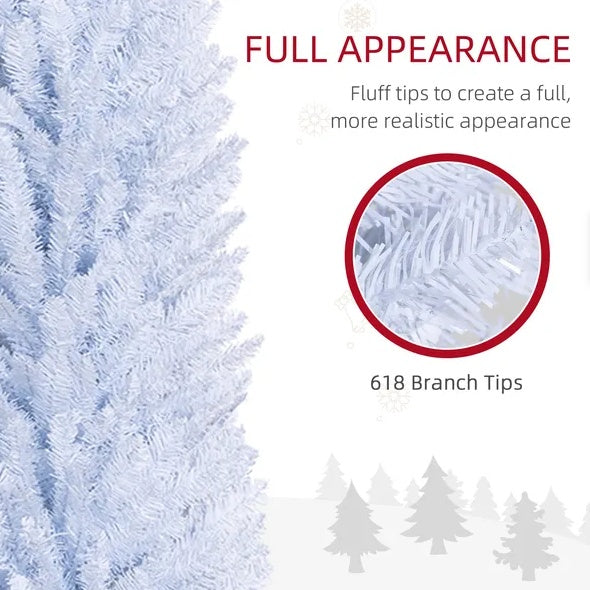 White Pencil Christmas Tree - 8 FT Slim Artificial