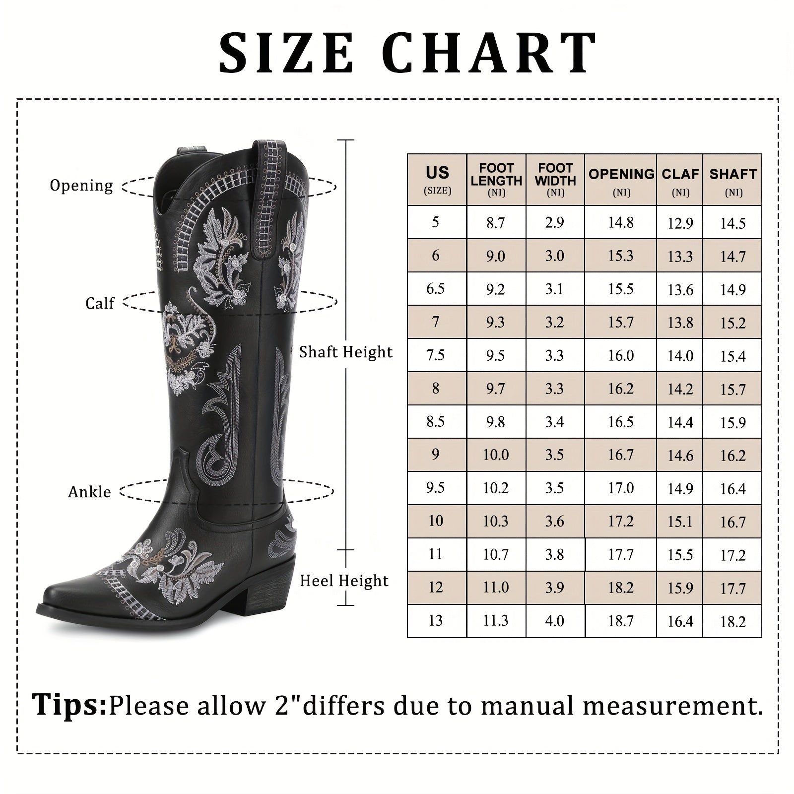 Tall Classic Sparkly Rhinestone Embroidered Vintage Cowboy Cowgirl Boots