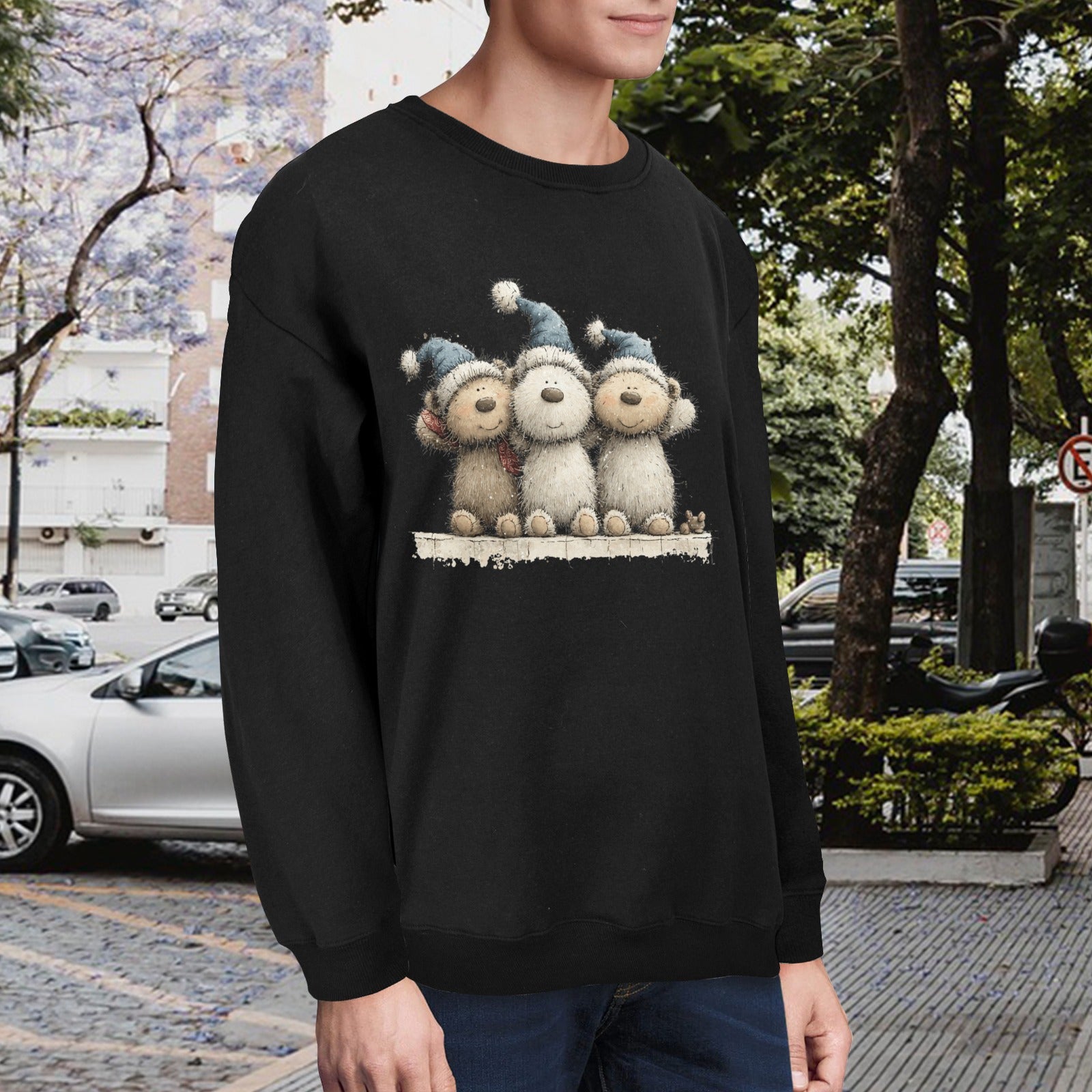 Whimsy Bears - Unisex Fleece Sweatshirt Made in USA - Fashions Envy